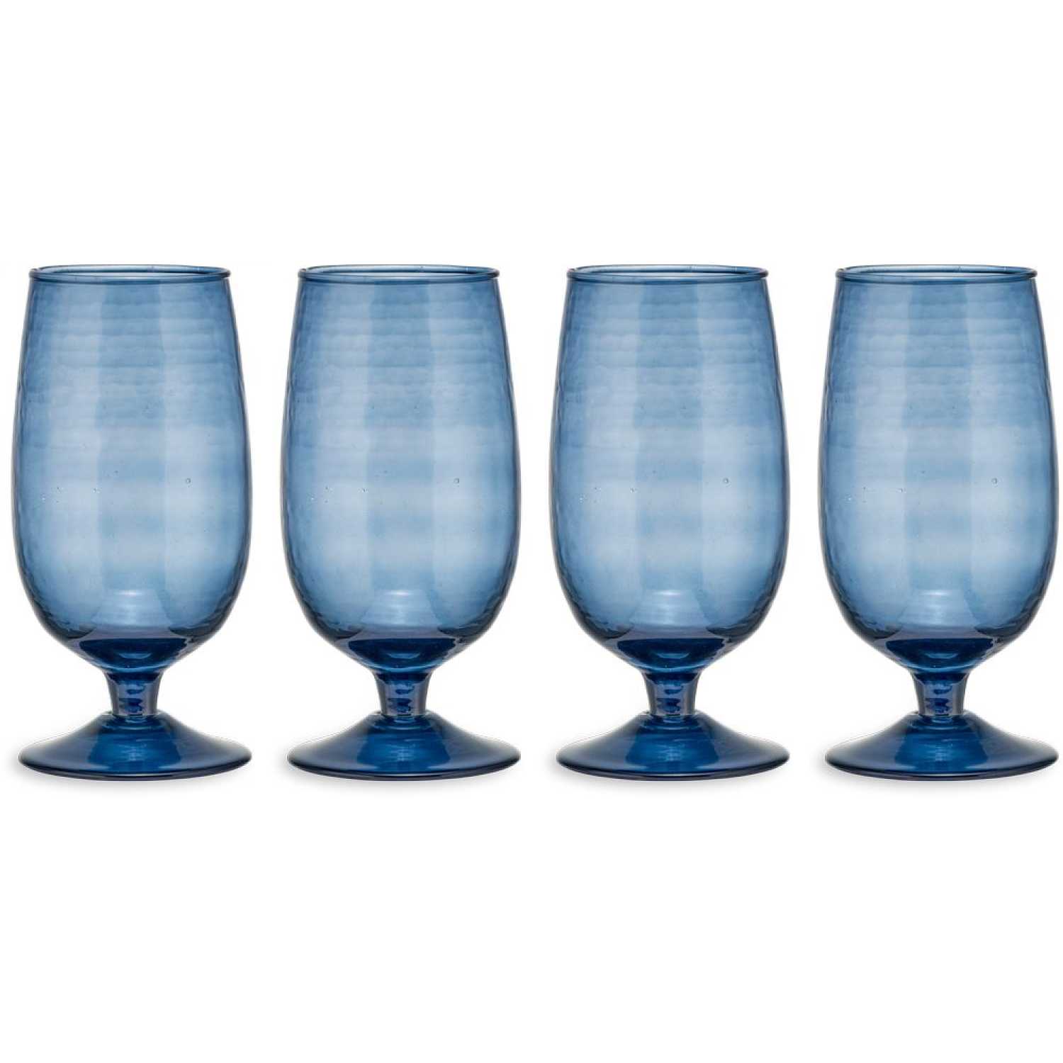 Nkuku Yala Tall Glasses - Set of 4 - Blue